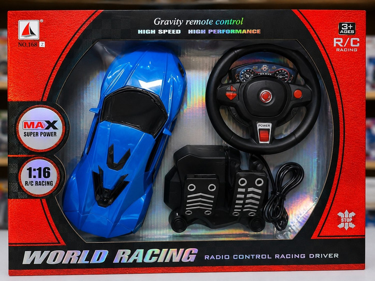 ماشین کنترلی فرمانی مدل world racing به همراه پدال پا