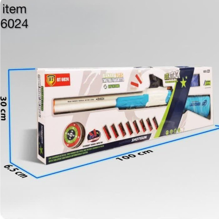 تفنگ اسباببازی شاتگان دو لول Banar Toys مدل BT6024 (به همراه سیبل نشانهگیری)