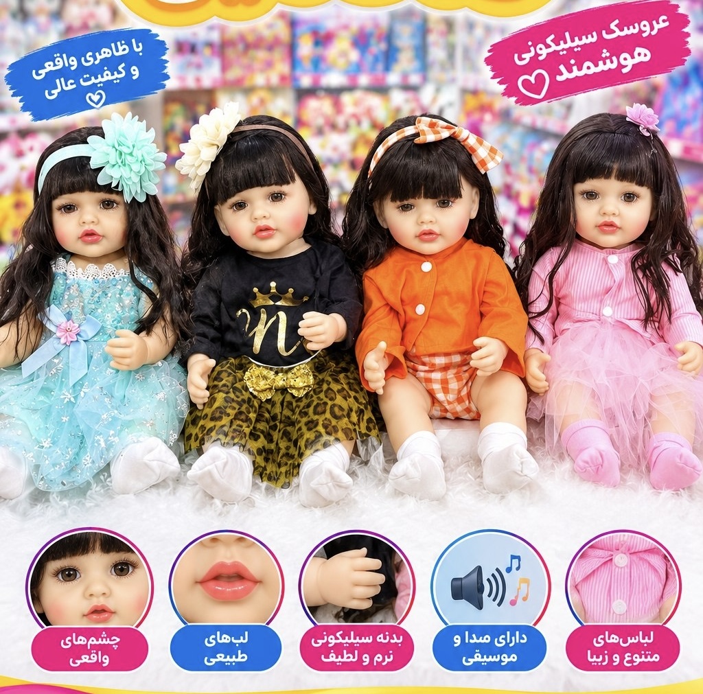 عروسک هوشمند سیلیکونی/با قابلیت خنده و گریه
